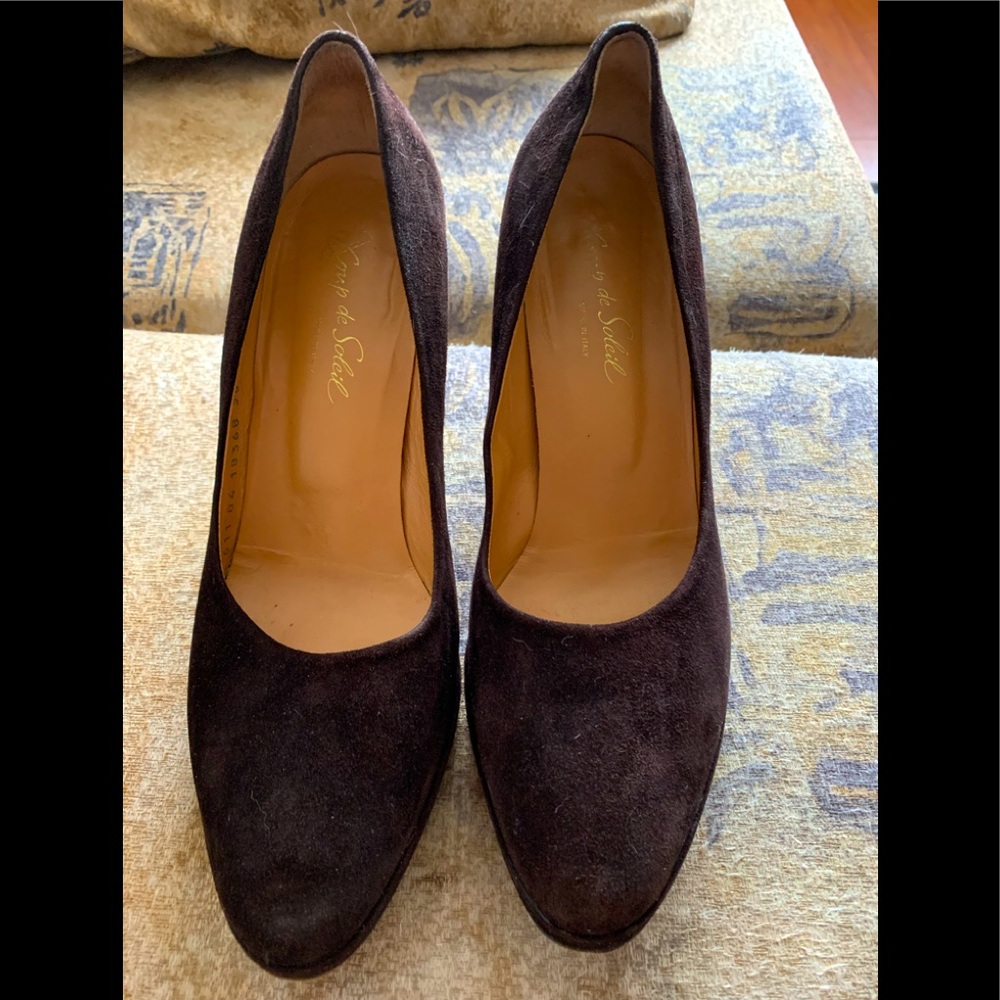Coup d’état Soleil brown Swede heel 38 1/2  🇮🇹